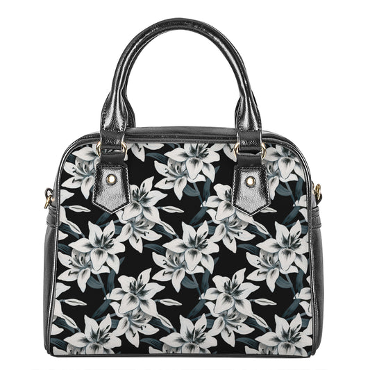Lily Floral Pattern Print Shoulder Handbag