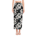 Lily Floral Pattern Print Side Slit Maxi Skirt