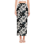 Lily Floral Pattern Print Side Slit Maxi Skirt