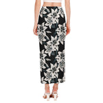 Lily Floral Pattern Print Side Slit Maxi Skirt