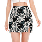 Lily Floral Pattern Print Side Slit Mini Skirt