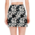 Lily Floral Pattern Print Side Slit Mini Skirt