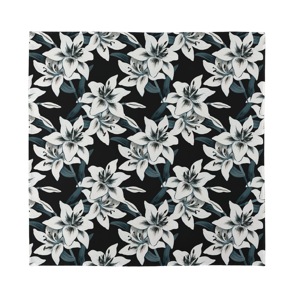 Lily Floral Pattern Print Silk Bandana