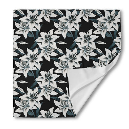 Lily Floral Pattern Print Silk Bandana