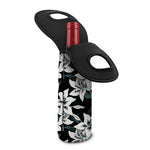 Lily Floral Pattern Print Single Neoprene Wine Tote