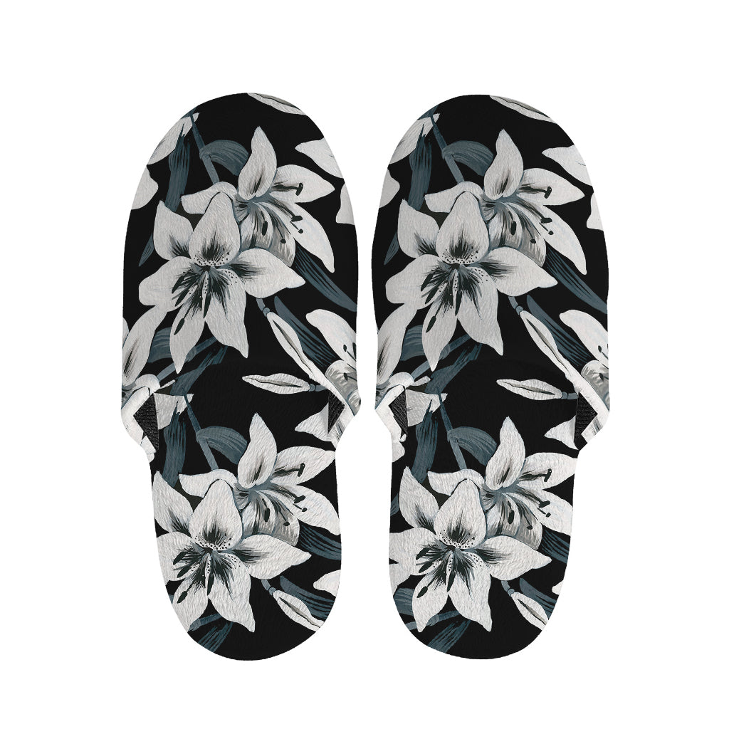 Lily Floral Pattern Print Slippers