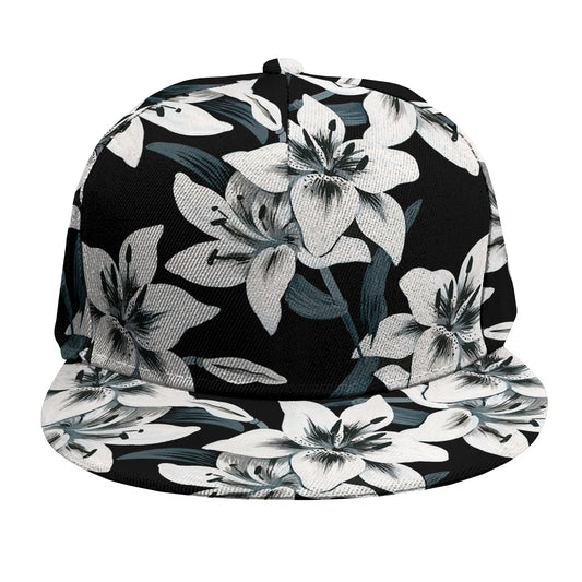Lily Floral Pattern Print Snapback Cap