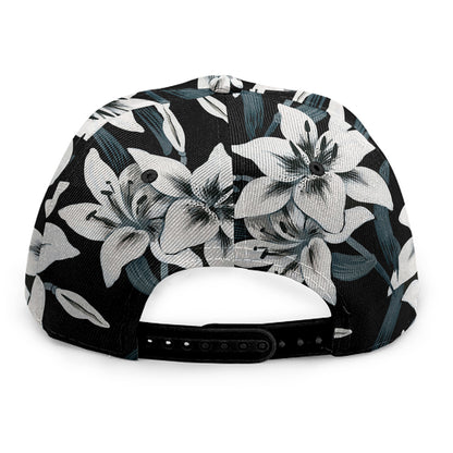 Lily Floral Pattern Print Snapback Cap