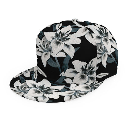 Lily Floral Pattern Print Snapback Cap