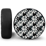 Lily Floral Pattern Print Tire Cover