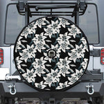 Lily Floral Pattern Print Tire Cover With Camera Hole