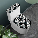 Lily Floral Pattern Print Toilet Lid And Tank Cover Set