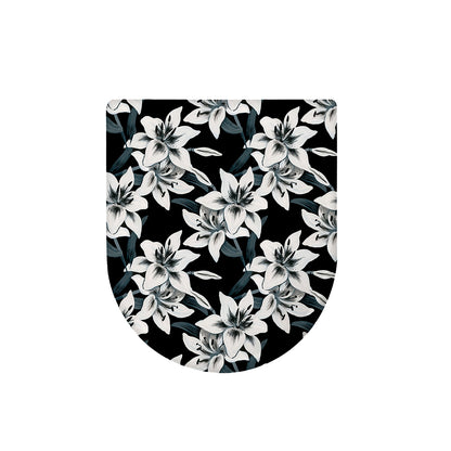 Lily Floral Pattern Print Toilet Lid Cover