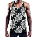 Lily Floral Pattern Print Men's Workout Tank Top