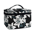 Lily Floral Pattern Print Travel Makeup Bag