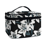 Lily Floral Pattern Print Travel Makeup Bag