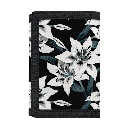 Lily Floral Pattern Print Trifold Wallet