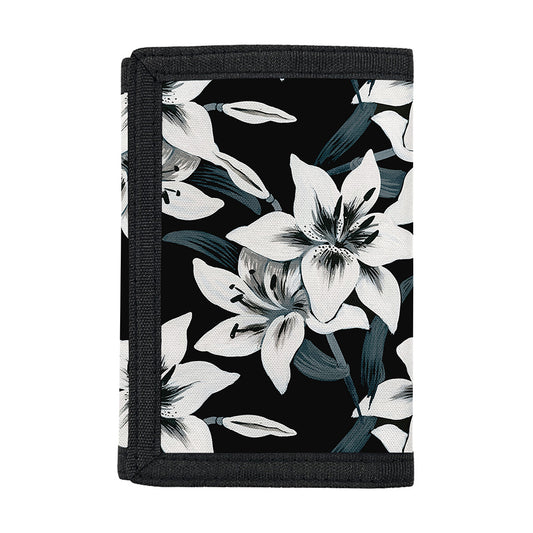 Lily Floral Pattern Print Trifold Wallet