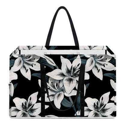 Lily Floral Pattern Print Utility Tote Bag