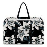 Lily Floral Pattern Print Utility Tote Bag