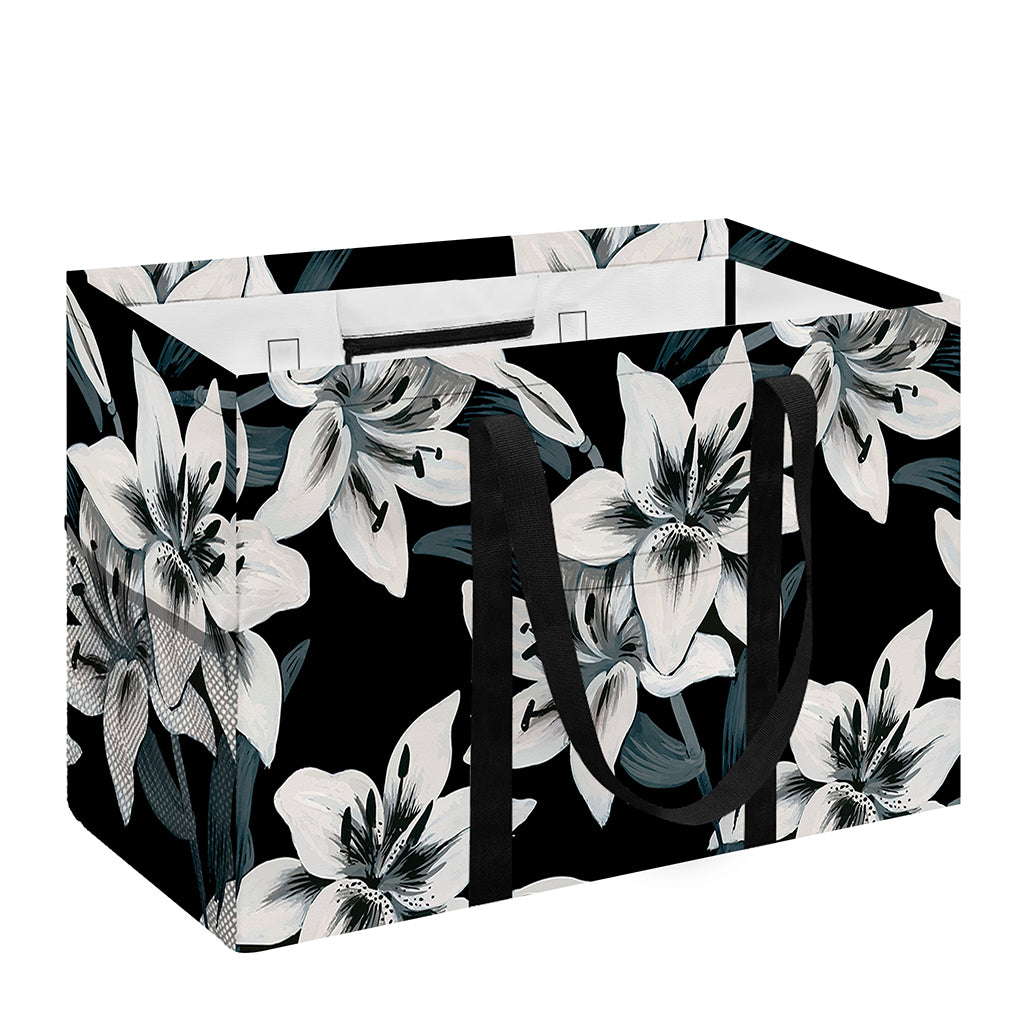 Lily Floral Pattern Print Utility Tote Bag