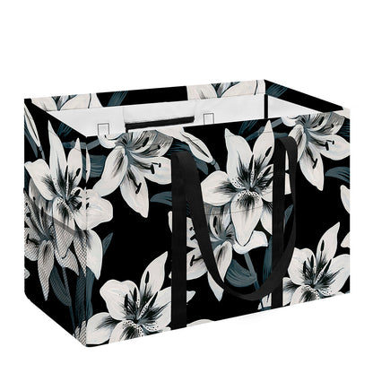 Lily Floral Pattern Print Utility Tote Bag