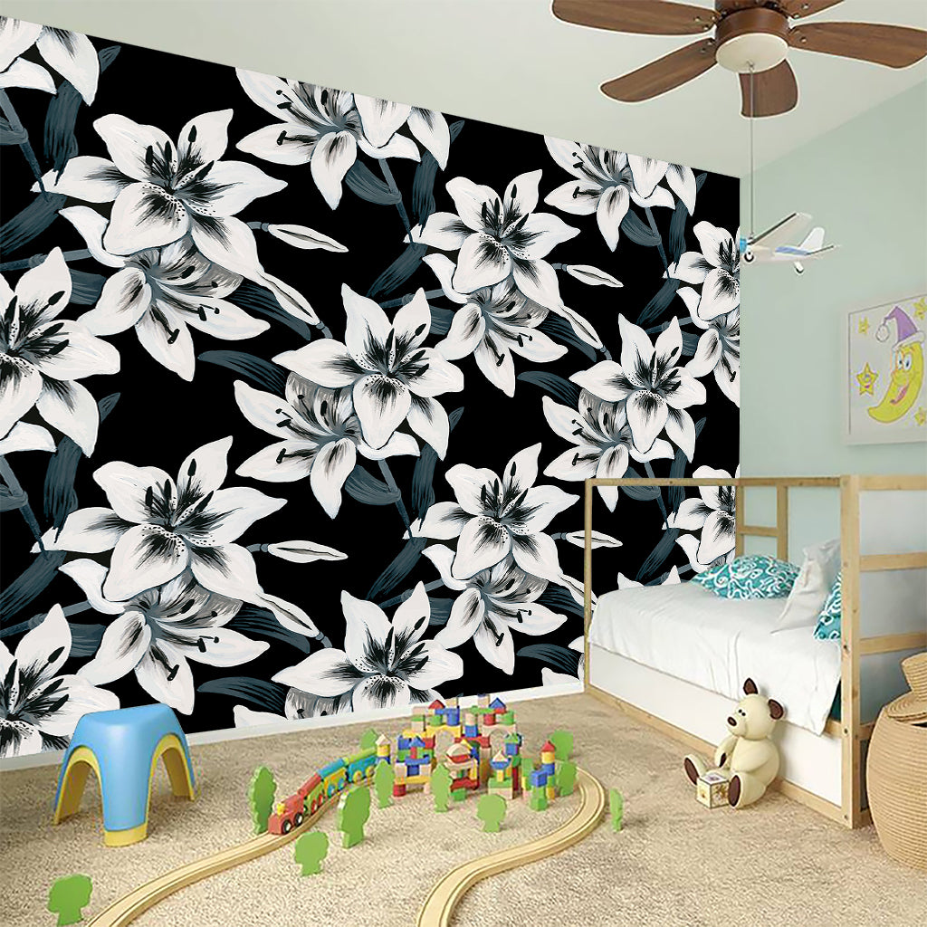 Lily Floral Pattern Print Wall Sticker