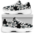 Lily Floral Pattern Print White Chunky Shoes