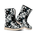 Lily Floral Pattern Print Winter Boots
