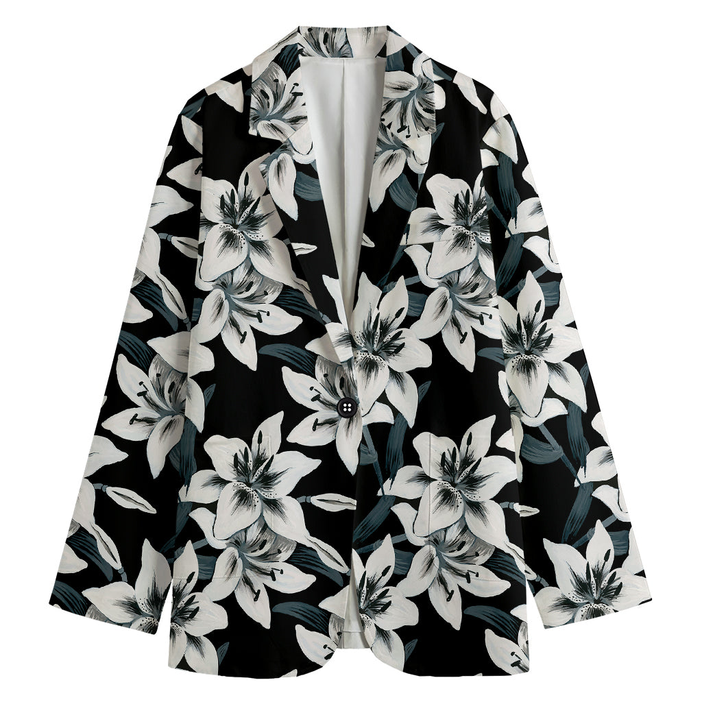 Lily Floral Pattern Print Women's Cotton Blazer