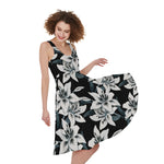 Lily Floral Pattern Print Women's Sleeveless Dress