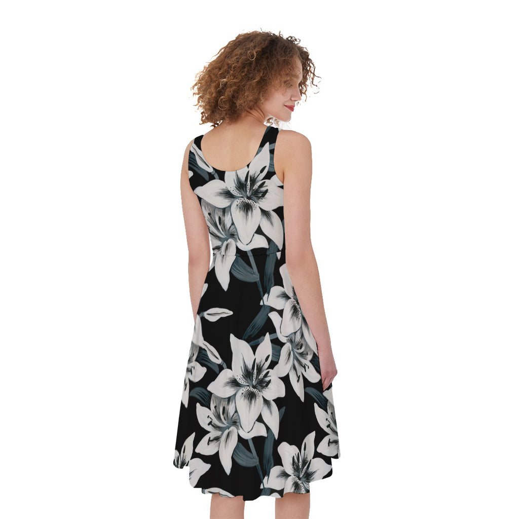 Lily Floral Pattern Print Women's Sleeveless Dress