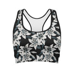 Lily Floral Pattern Print Women's Sports Bra