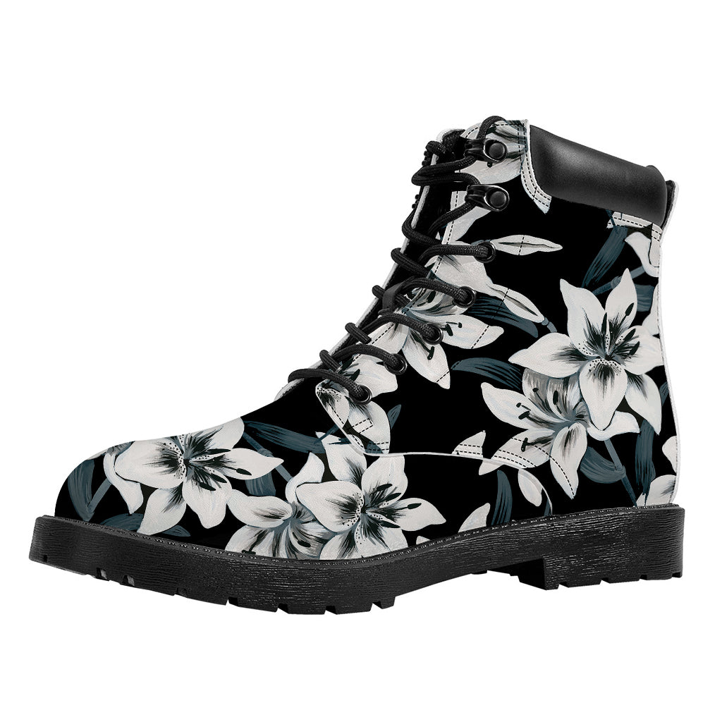 Lily Floral Pattern Print Work Boots