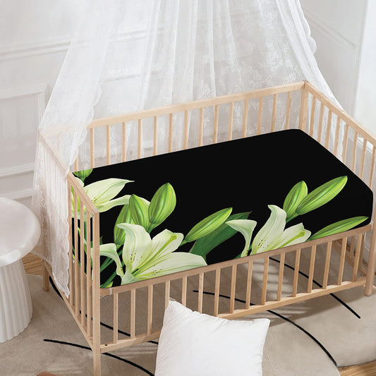 Lily Floral Print Baby Crib Sheet