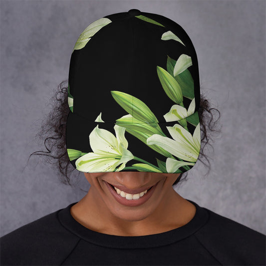 Lily Floral Print Baseball Cap
