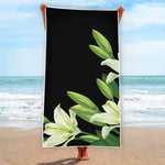 Lily Floral Print Beach Towel