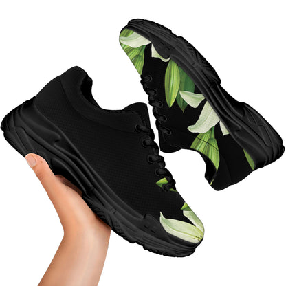Lily Floral Print Black Chunky Shoes