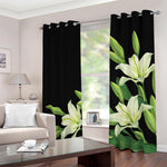 Lily Floral Print Blackout Grommet Curtains