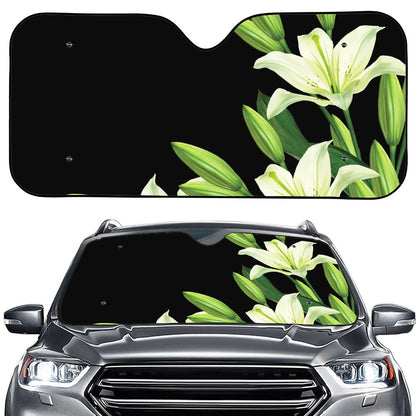 Lily Floral Print Car Windshield Sun Shade