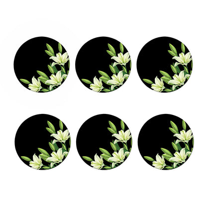 Lily Floral Print Coaster Set