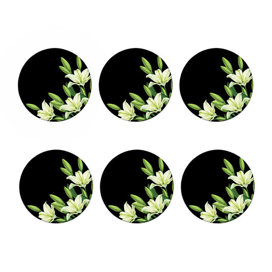 Lily Floral Print Coaster Set