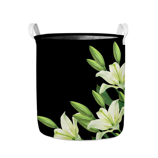 Lily Floral Print Collapsible Laundry Basket