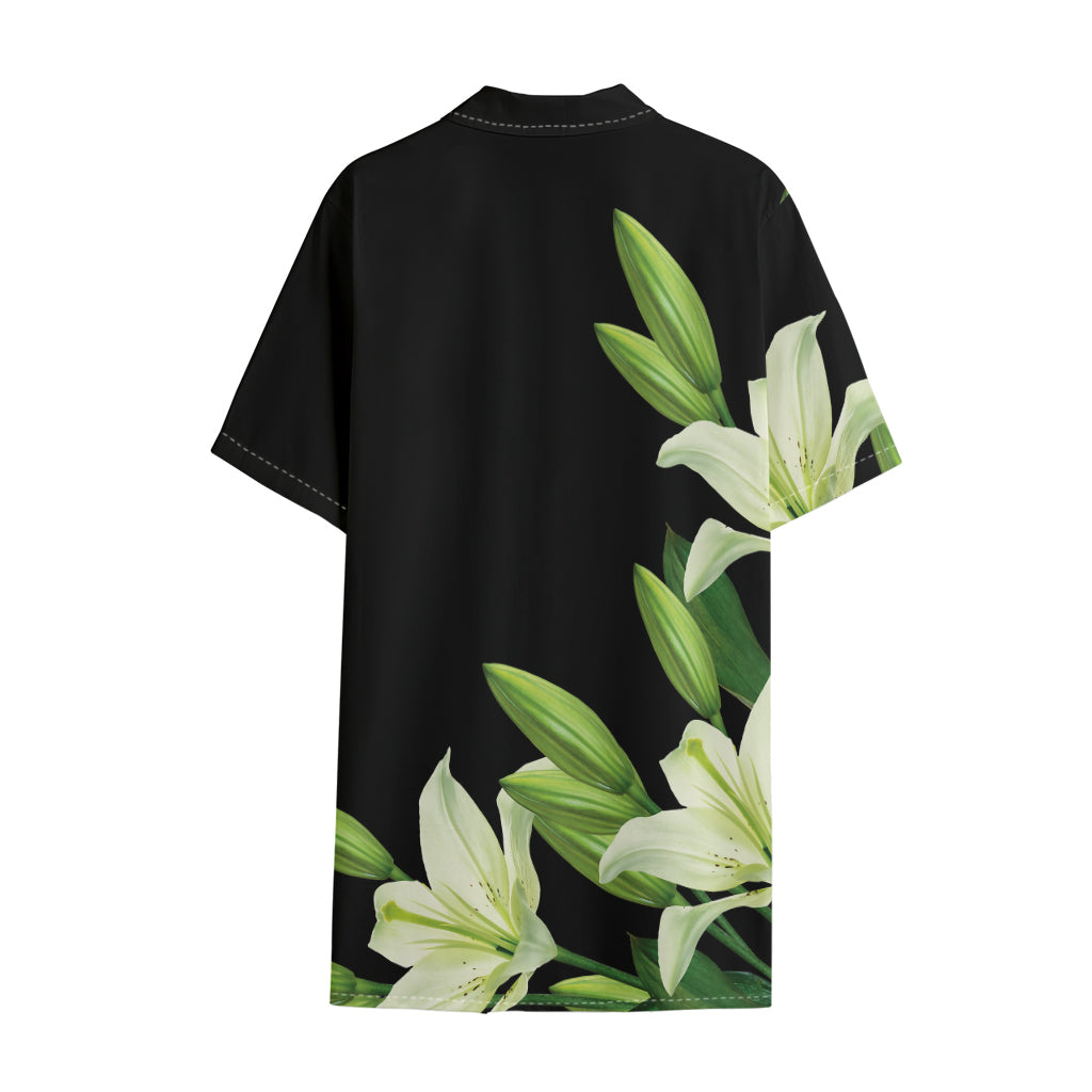 Lily Floral Print Cotton Hawaiian Shirt