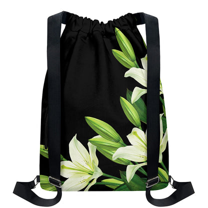 Lily Floral Print Drawstring Backpack