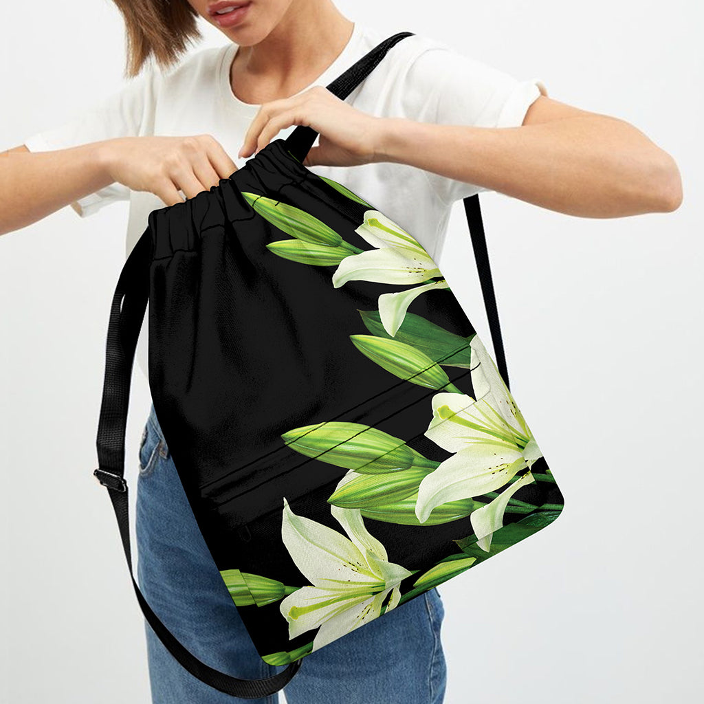 Lily Floral Print Drawstring Backpack