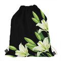 Lily Floral Print Drawstring Bag