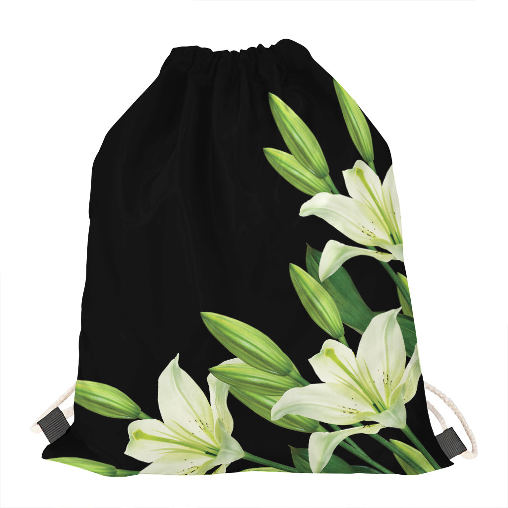 Lily Floral Print Drawstring Bag