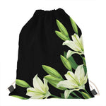 Lily Floral Print Drawstring Bag