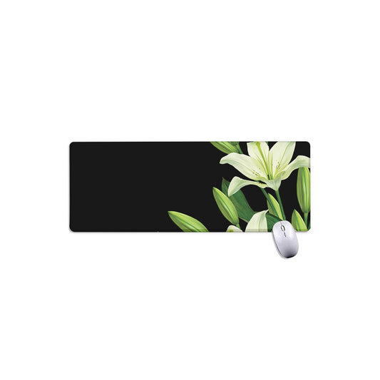 Lily Floral Print Extended Mouse Pad
